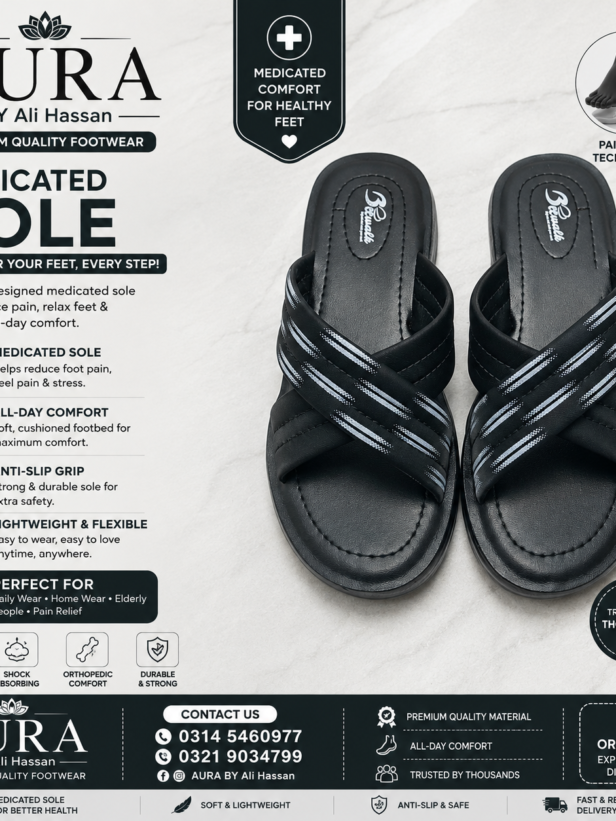 AURA Women's Medicated Comfort Cross-Strap Sandals – Premium Lightweight Footwear